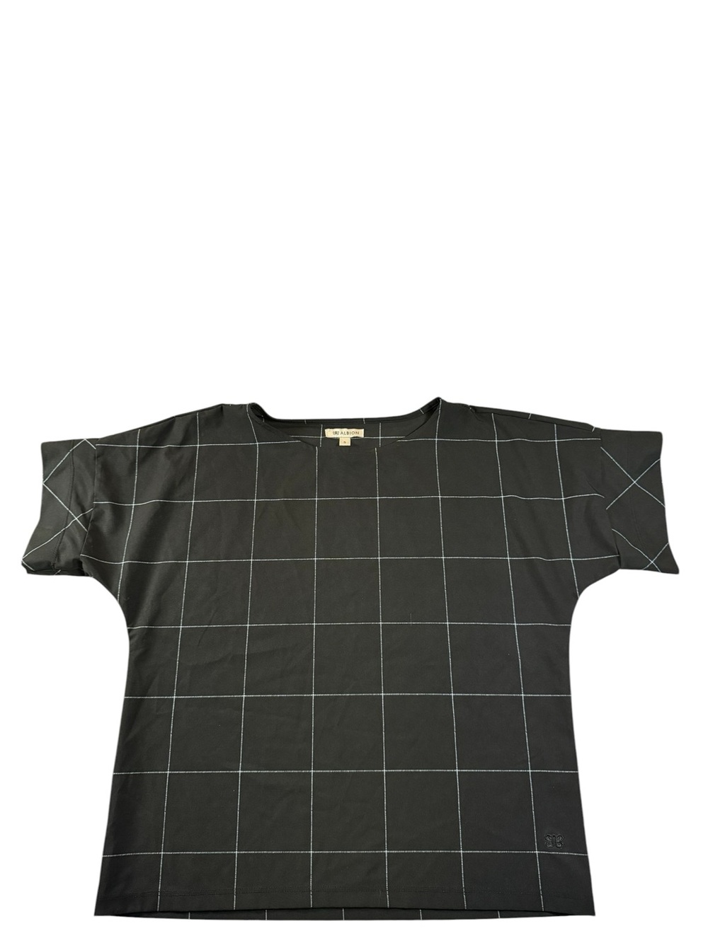 Albion Black Top with White Windowpane Grid Size Small